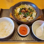 Gasuto - 博多明太もつ鍋〔あごだし醤油〕ごはん付き　1200円