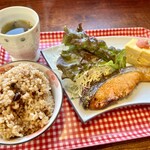 たんぽぽ - 定食「鮭の麹味噌焼き（だし巻き付）」