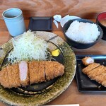 とんかつひなた - 漢方三元豚ロースかつ定食@1,000円、いちぼかつ@500円