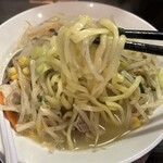 Menya Hajime - 野菜ラーメン。麺はこんな感じ。