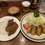 Katsuretsu Yotsuya Takeda - カキバター焼き定食とカレーちょいがけ