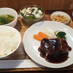 キッチン ブルー グローブ - 豚肩ローズポシェ　ハニーバルサミコソース