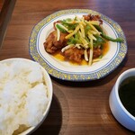 Bamiyan - からあげの甘酢あんかけランチ 659円【日替り】