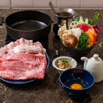 Shabu An - アグー豚　パイ豚と黒毛和牛　200gすき焼きコース