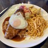 喫茶屋 かしさ - 料理写真:ハンバーグディッシュ。普通量ご飯の半分っス