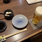Sendai Shunno Jizakana Ryouriotona Meshi Kazu - 生ビール　お通し
