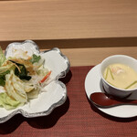 鮨政庭 - サラダ•茶碗蒸しセット　300円