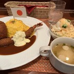 Grill maruyoshi - 大人のお子さまランチ　シナモンコロッケとエビフライで　チョイス‼️