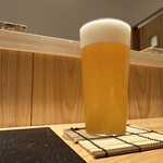 鮨 波残 - 生ビール