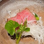 日本料理 山崎 - 松阪牛のイチボと花わさび