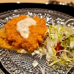 日本料理 山崎 - 蒸し雲丹とアオリイカのパスタ