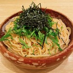 スパゲティ 心 - 【青しそ入りタラコとイカ】(¥1280)+【大盛り】(¥100)