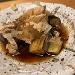 蕎麦切り 春のすけ - ナスの揚げ浸し。