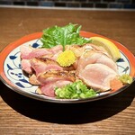 炭火串焼専門店 鶏天 - ■刺身4種盛合せ ￥1.600