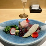 Sushi Kanade - カツオとクエ 春を感じる菜の花