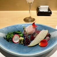 鮨 奏 - カツオとクエ 春を感じる菜の花