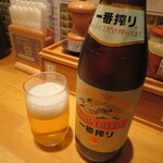 麺匠 たか松 - 瓶ビール(キリン一番搾り)