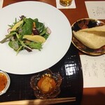 新宿 なだ万賓館 - 赤貝、つぶ貝、タコ、サラダ