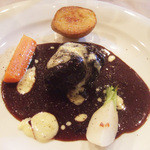 サンク・オ・ピエ - サンク・オ・ピエ ジビエ尽くしのコース2014(6800円)の対馬産イノシシの赤ワイン煮込み