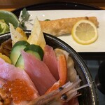 ののじ - 焼魚、サラダ、茶碗蒸し付