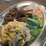 焼肉 朔Jiro - ナムル盛り合わせ。しっかり美味しいです。