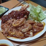 やきとり 友 - 親鳥・若鶏・肝の盛り(各１人前)