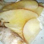 窯右衛門 - リンゴと自家製リコッタチーズのドルチェピッツア   ハチミツを添え
      。