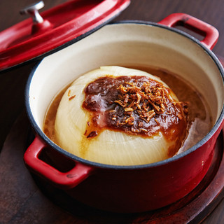 ``Whole onion simmered with miso butter sauce'' where you can enjoy the pure flavor