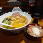 翔鶴 - 好きなラーメンにCセット(節玉ご飯)180円