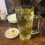 五丁目大衆酒場 極楽屋 中野店 - 緑茶ハイとお通し