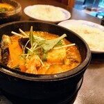 Sendou - 「海老天と揚出豆腐のスープカリー＋ライス」①