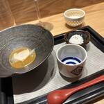 鮨 あさひ - 蒸しアワビ肝ソース和え＆㊙︎