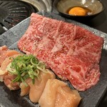 焼肉たけやま - 焼すき（リブロース、さつま若軍鶏）