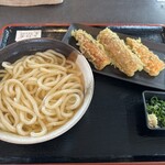 シラカワ - かけうどん400円&3種盛200円