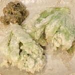 花坊 - ふきのとう天ぷら 蕗味噌と
