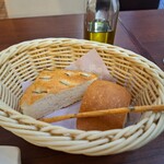文流 - フォカッチャとグリッシーニ。あとひとつは普通のパン。