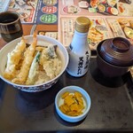 Washoku Sato - 昼得天丼７６８円(税込価格)