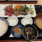 Shokudou Takahiro - まぐろぶつと鯵のたたき定食