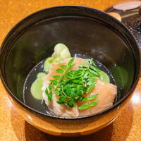 江戸焼肉 - 和牛モツの酒蒸し 純血但馬万葉牛のテールスープ