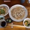 Teuchi Soba Sakura - 日替り定食(ざる蕎麦、野菜天丼、小松菜の煮浸し)