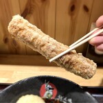 純愛うどん なでしこ - ちく天は温かく表面サクッとふわふわ食感たまらない❗️