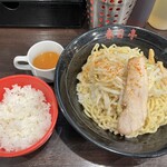 240595137 - 鳥豚油そば(中盛)・ライス・スープ