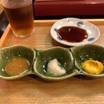 和乃貫山 - 料理写真:レモンソース・岩塩・和辛子