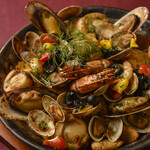 Seafood paella for two