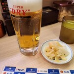 すし松 王子店 - 先ずは生ビール