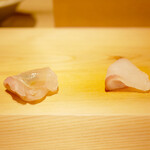 すが弥 - 平目（明石産）、九絵（京都産）2週間熟成