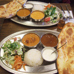 サールナート - カレーはバタークリーム、チキン、マトン、本日のカレー(フィッシュカレー)をシェア