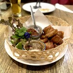 Taling Pling - Pork with flower salt served with roasted chili dip