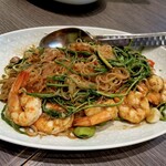 240642691 - Side-Dish-‘3-Stinky’-Stir-Fried-Prawns-with-Vermicelli-Pickled-Garlic-Thai-Acacia-and-Bitter-Beans