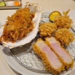 Furai Ya - ◆ 選べるミックスフライ定食 2400円 ロース、ヒレ、殻つき牡蠣